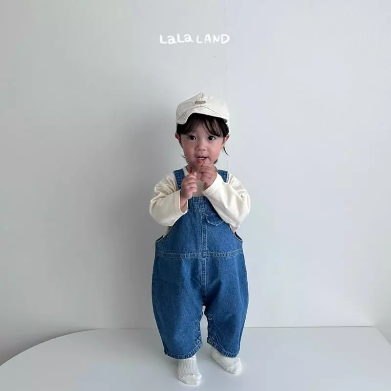 Lalaland - Korean Baby Fashion - #smilingbaby - Bebe Pie Denim Dungarees - 5