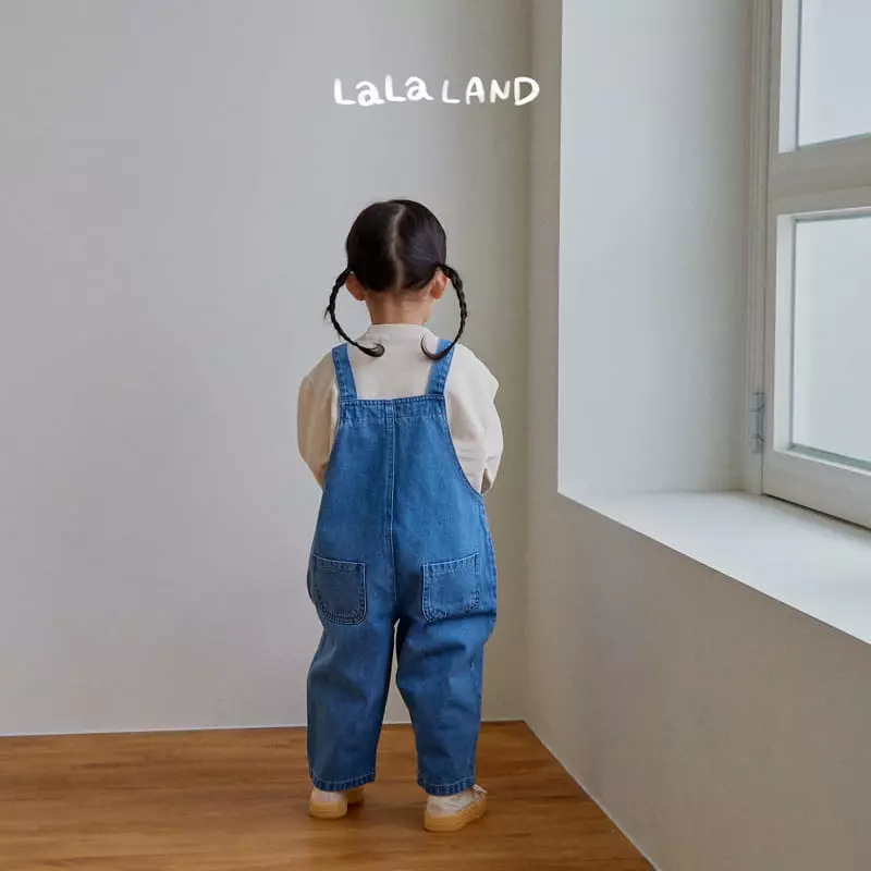 Lalaland - Korean Children Fashion - #childrensboutique - Pie Denim Dungarees Pants - 8