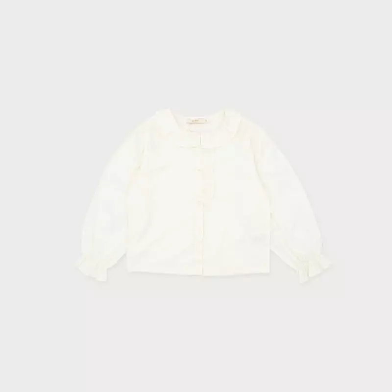 Le Bev - Korean Children Fashion - #kidsshorts - Gold Frill Blouse - 5