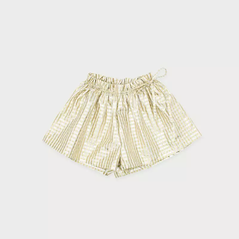Le Bev - Korean Children Fashion - #minifashionista - Gold Check Pants - 5
