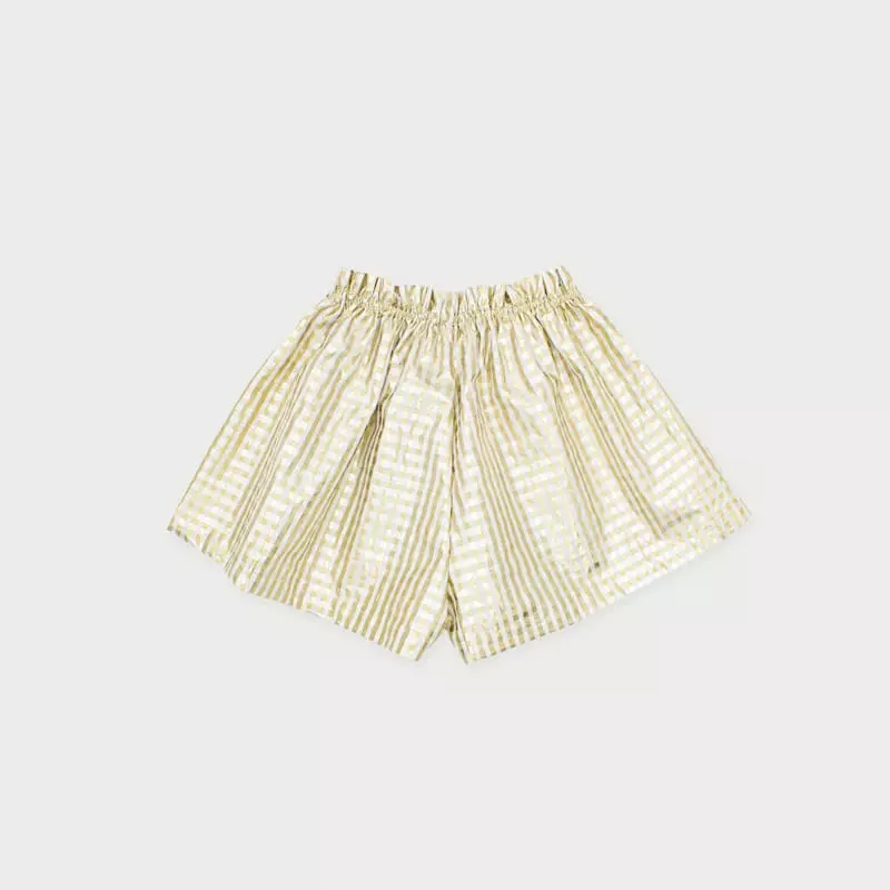 Le Bev - Korean Children Fashion - #prettylittlegirls - Gold Check Pants - 6