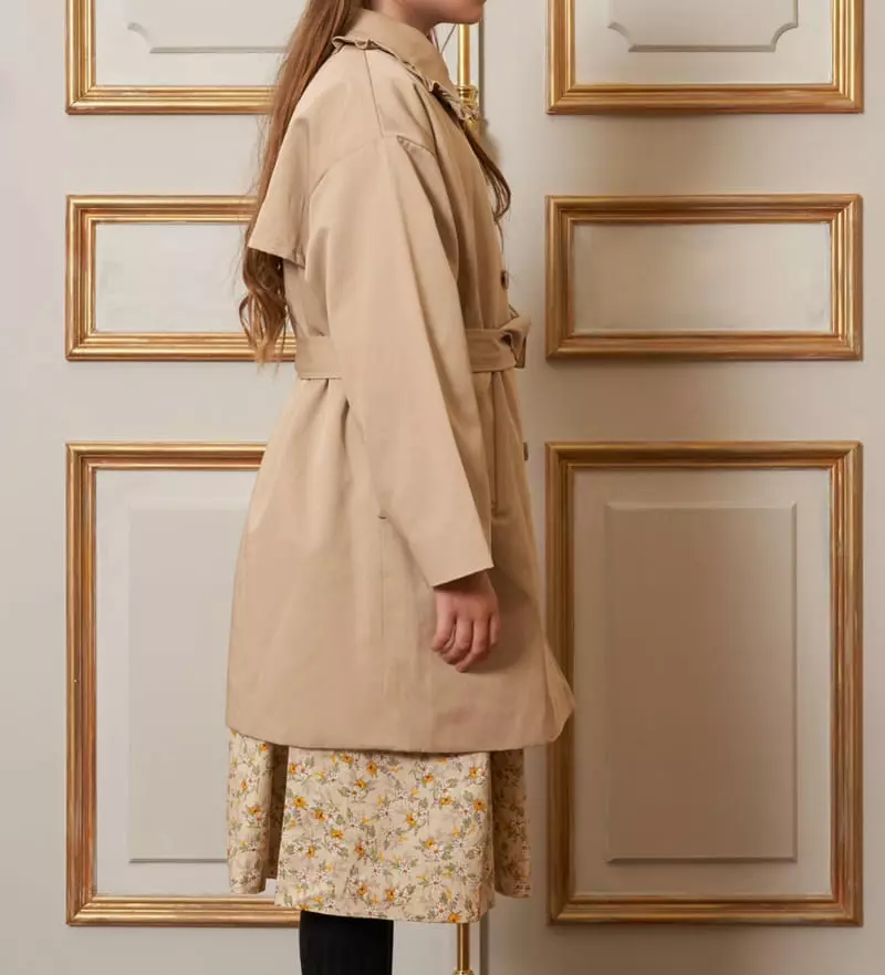 Le Bev - Korean Children Fashion - #minifashionista - Frill Trench Coat - 4