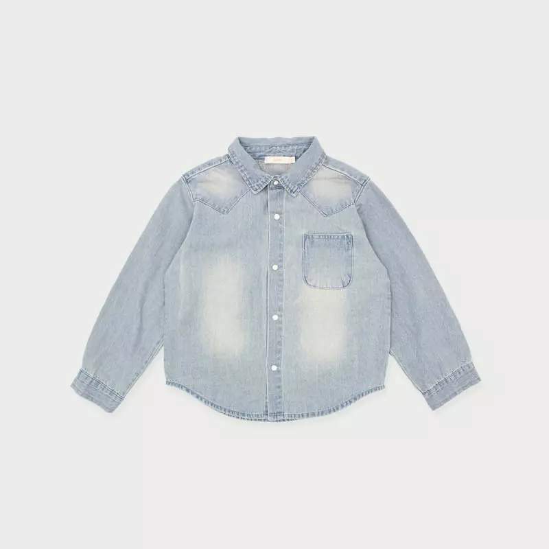 Le Bev - Korean Children Fashion - #stylishchildhood - Wahing Denim Shirt - 6
