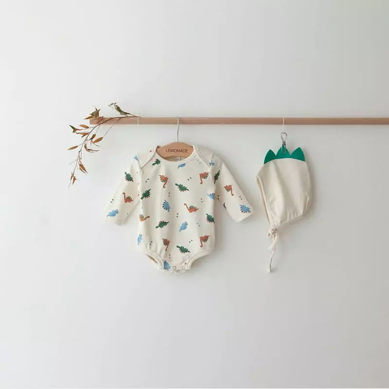 Lemonade - Korean Baby Fashion - #babyootd - Dano Bodysuit with Bonnet - 3
