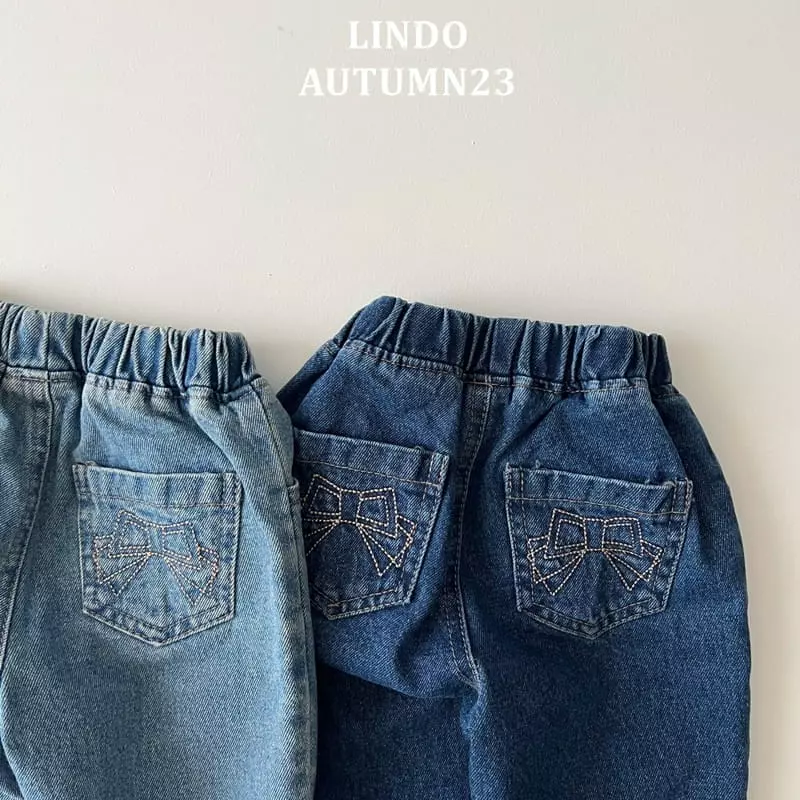 Lindo - Korean Children Fashion - #Kfashion4kids - Ribbon Embrodiery Jeans - 2