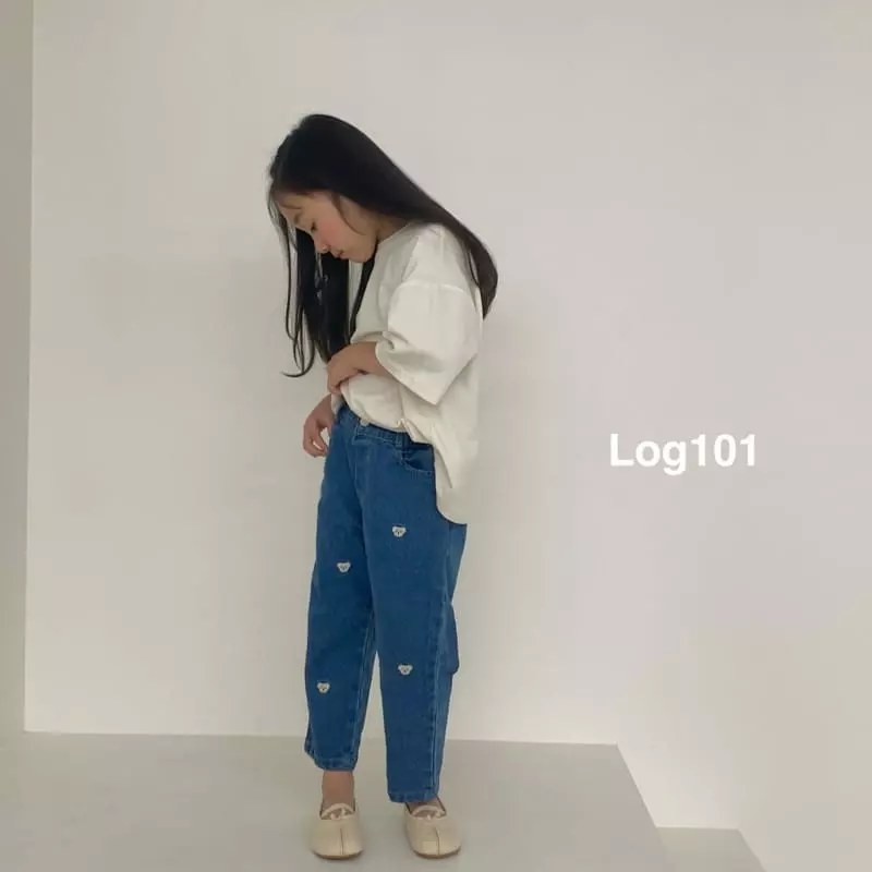 Log101 - Korean Children Fashion - #kidzfashiontrend - Bear Embrodiery Jeans - 3