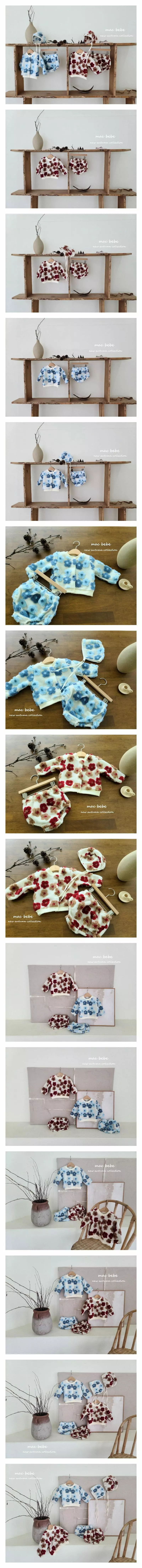 Mac - Korean Baby Fashion - #onlinebabyboutique - Bbogle Flower Cardigan Set