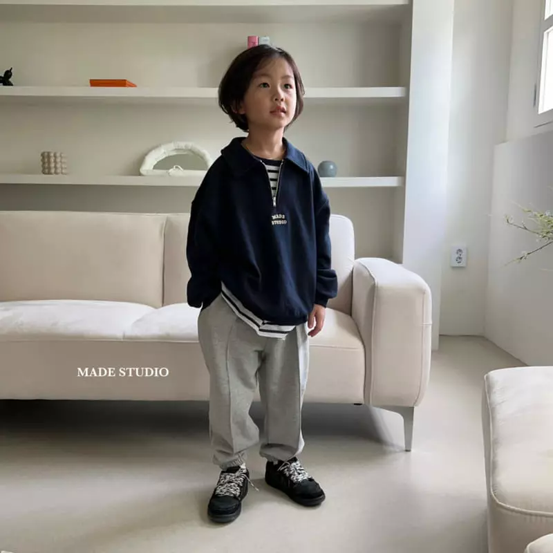 Made Studio - Korean Children Fashion - #fashionkids - Zipper Collar Sweatshirt - 3