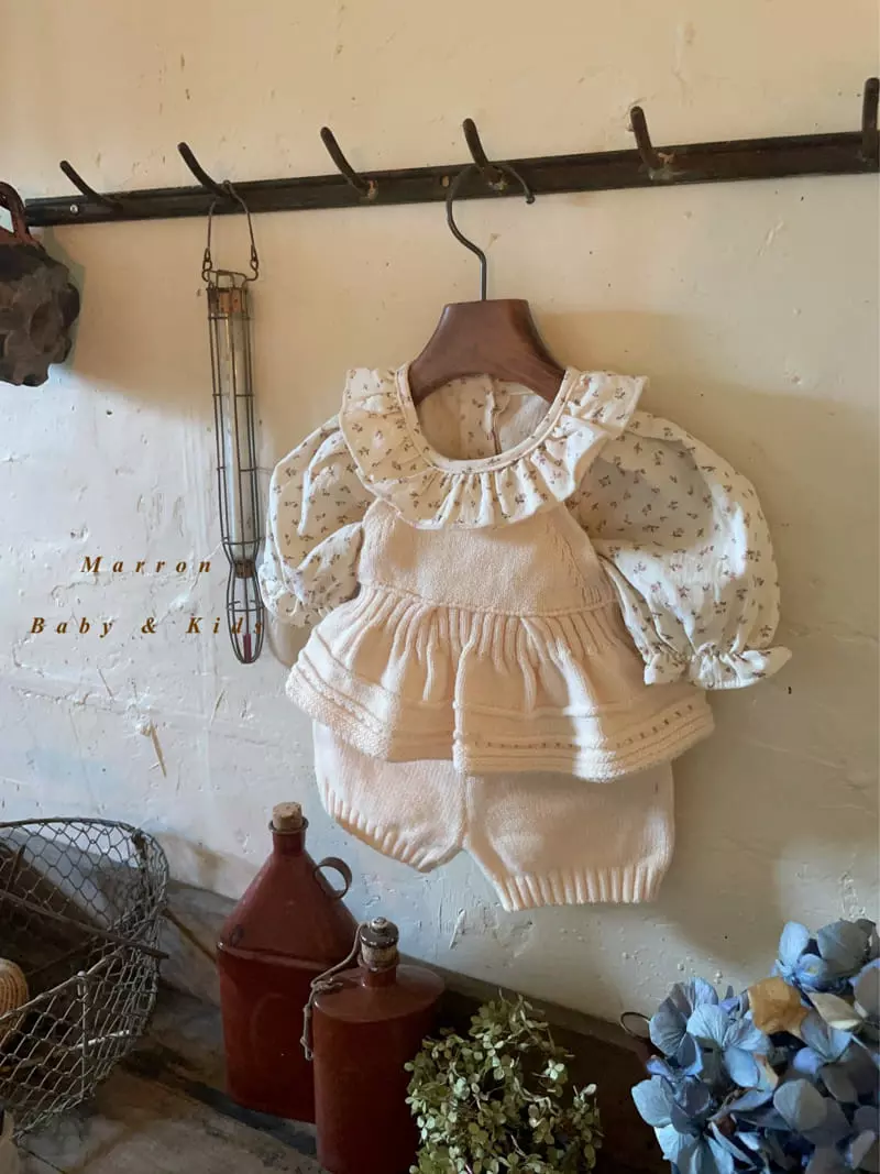 Marron Kid - Korean Baby Fashion - #onlinebabyshop - Bebe Knit Top Bottom Set - 4
