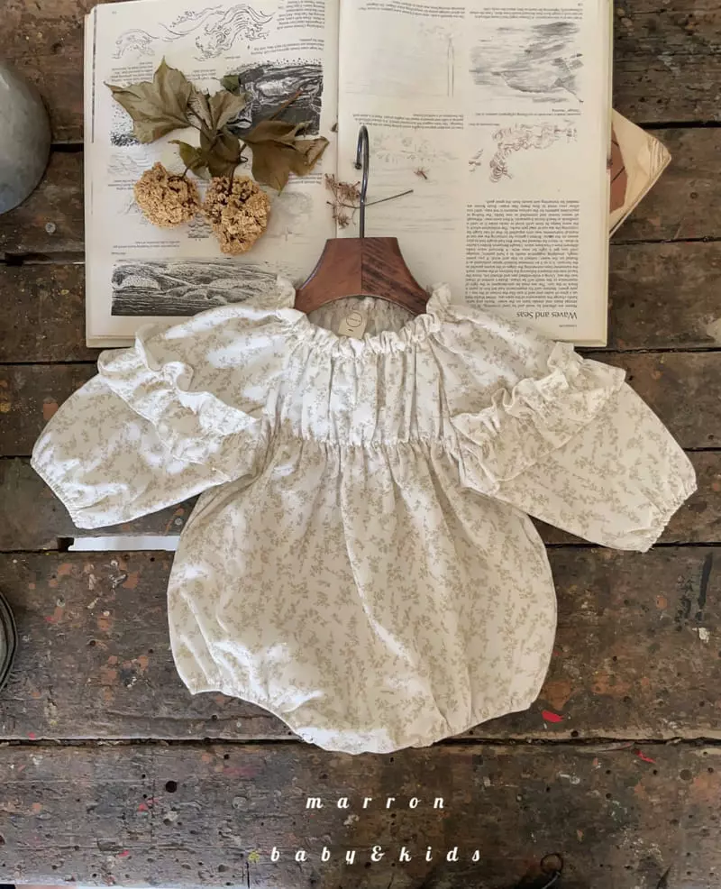Marron Kid - Korean Baby Fashion - #babyclothing - Lene Sleeves Frill Bodysuit - 7
