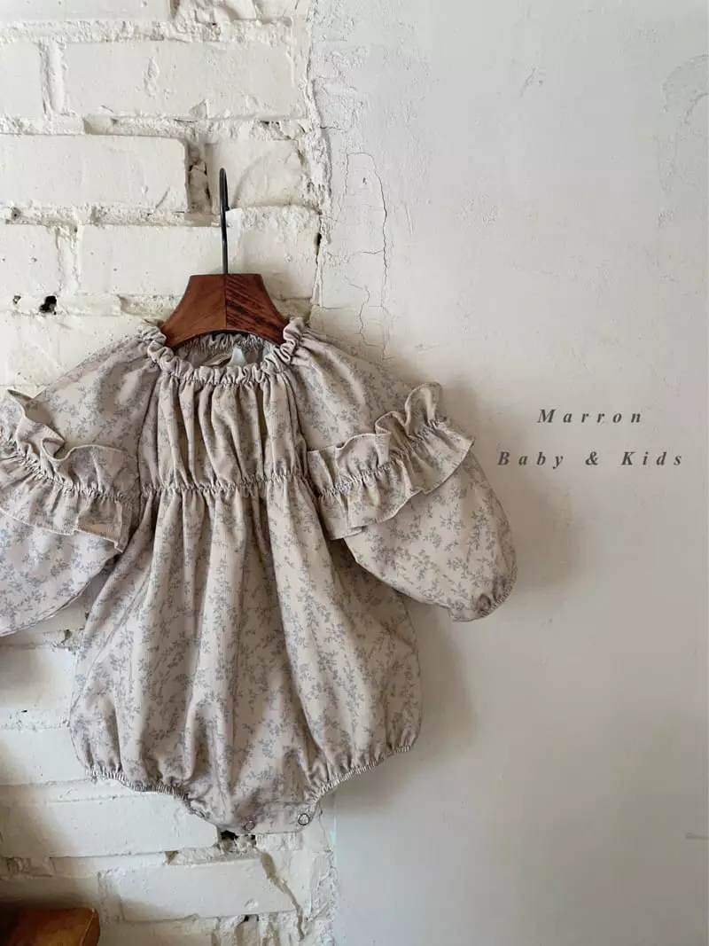 Marron Kid - Korean Baby Fashion - #babygirlfashion - Lene Sleeves Frill Bodysuit - 10