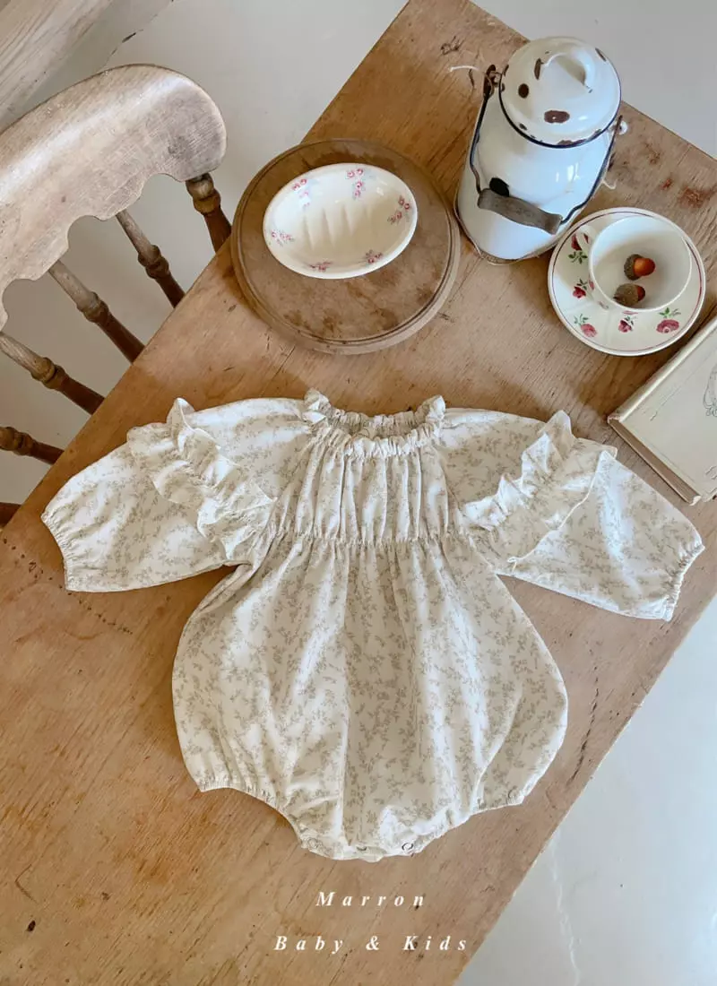 Marron Kid - Korean Baby Fashion - #babylifestyle - Lene Sleeves Frill Bodysuit - 11