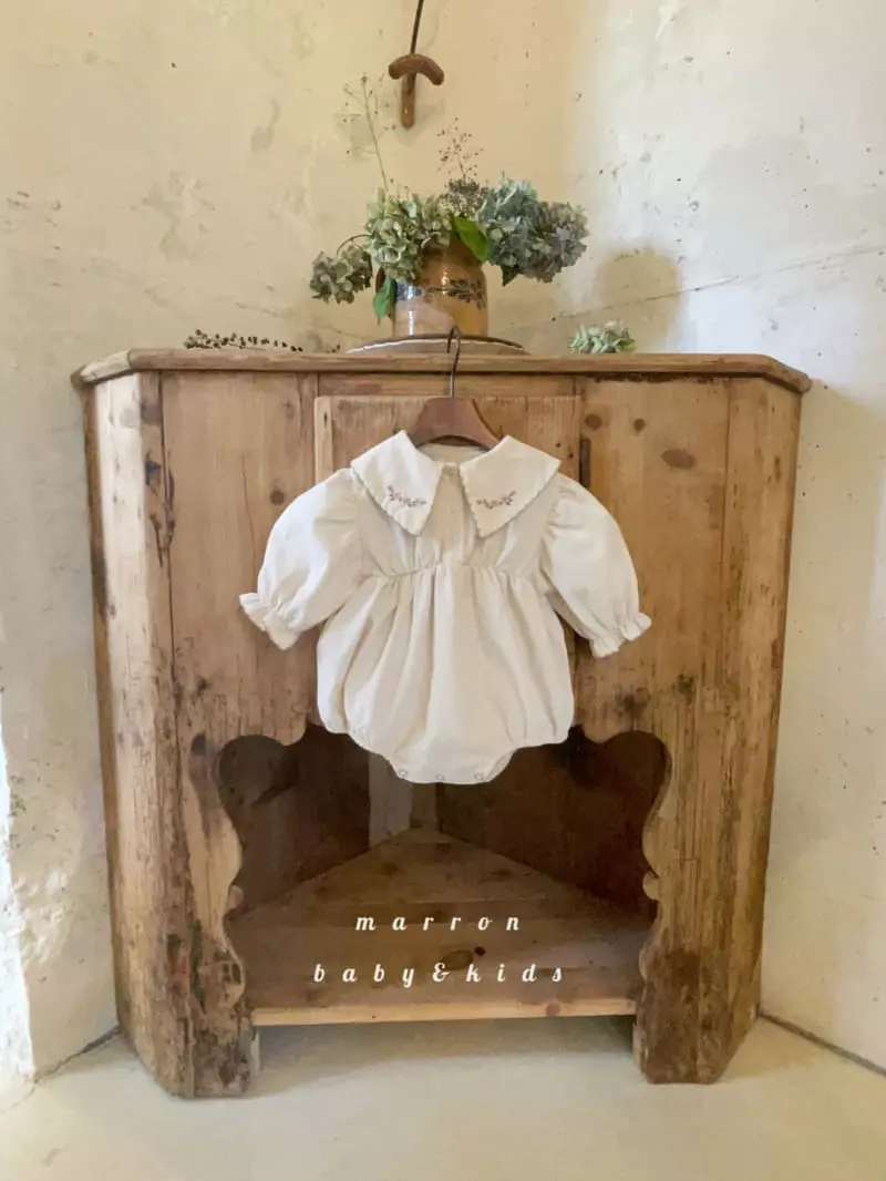 Marron Kid - Korean Baby Fashion - #babylifestyle - Embrodiery Bodysuit - 6