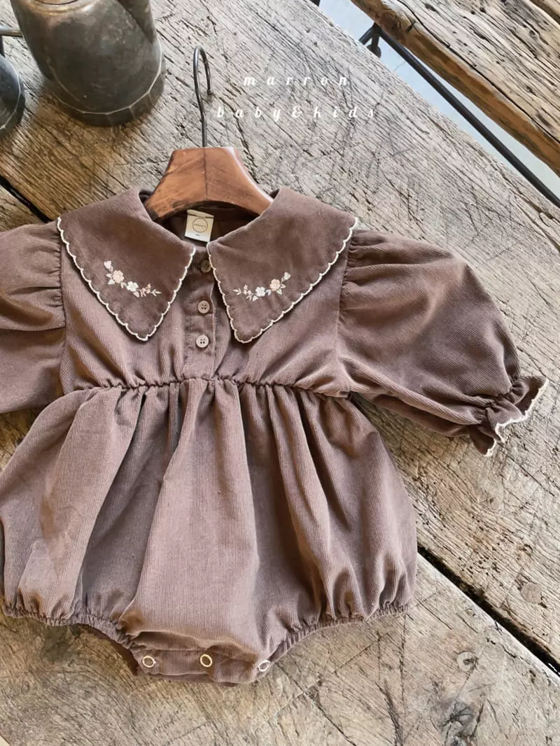Marron Kid - Korean Baby Fashion - #babyootd - Embrodiery Bodysuit - 8