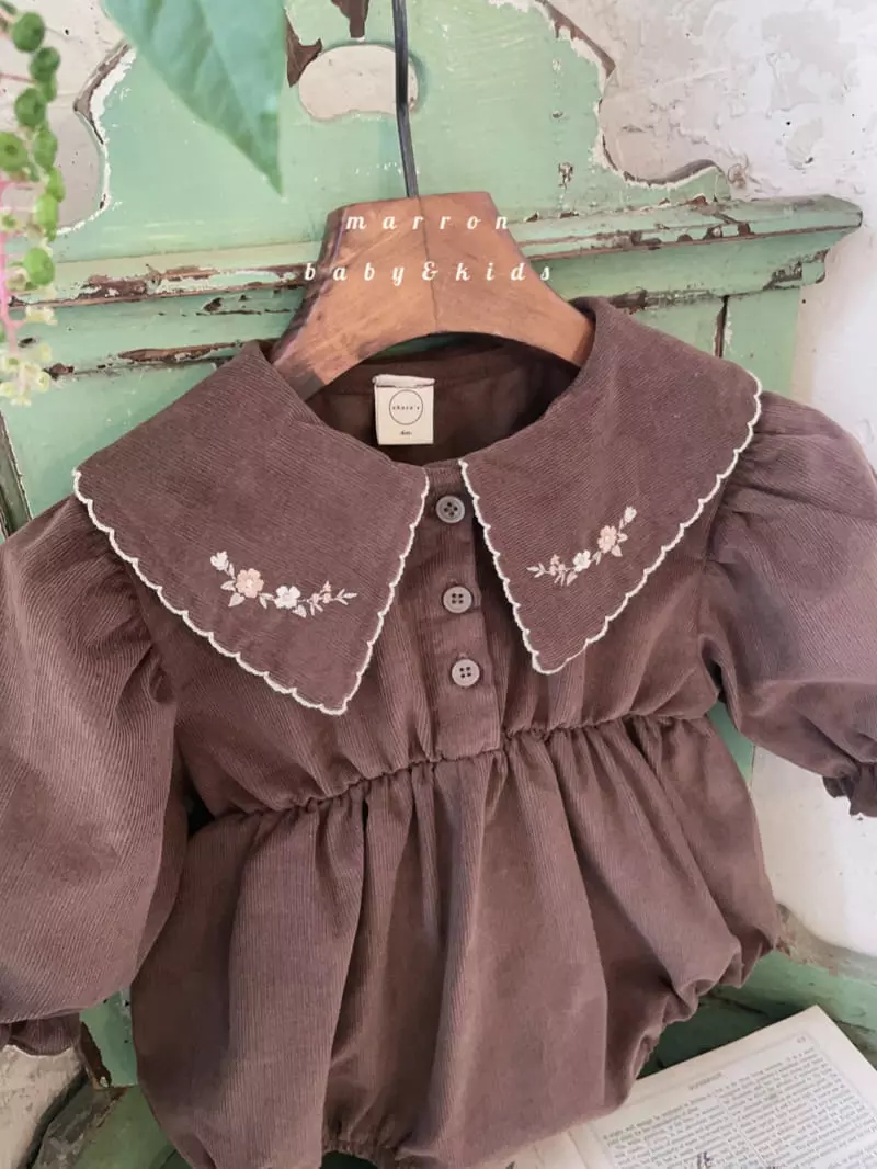 Marron Kid - Korean Baby Fashion - #babyoutfit - Embrodiery Bodysuit - 10