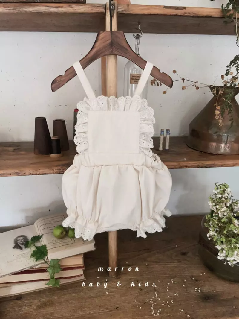 Marron Kid - Korean Baby Fashion - #onlinebabyboutique - Lace Dungaress Bodysuit - 9