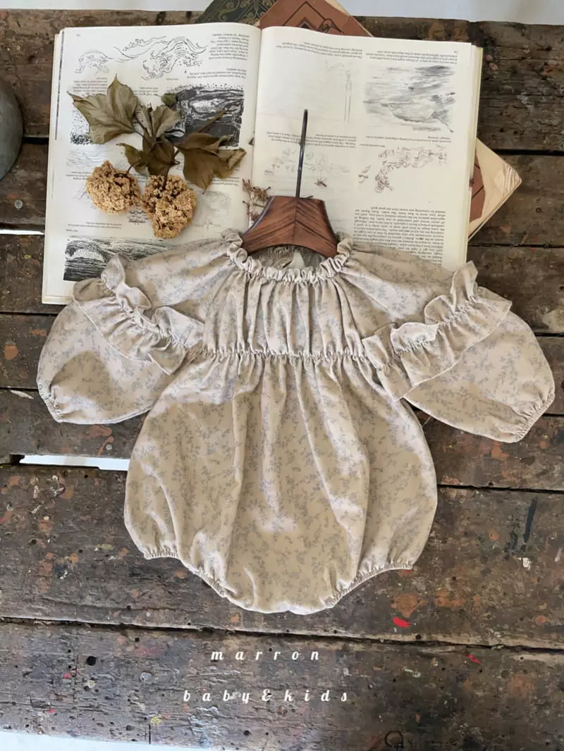 Marron Kid - Korean Baby Fashion - #onlinebabyshop - Lene Sleeves Frill Bodysuit - 3