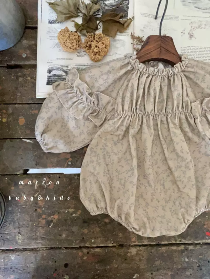 Marron Kid - Korean Baby Fashion - #onlinebabyshop - Lene Sleeves Frill Bodysuit - 4