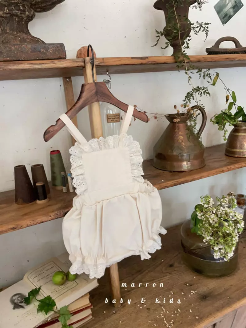 Marron Kid - Korean Baby Fashion - #smilingbaby - Lace Dungaress Bodysuit - 11