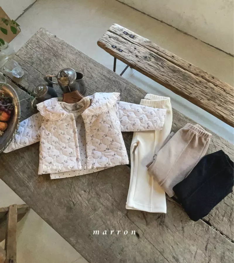Marron Kid - Korean Children Fashion - #kidsstore - Lace Quilting Jacket - 8