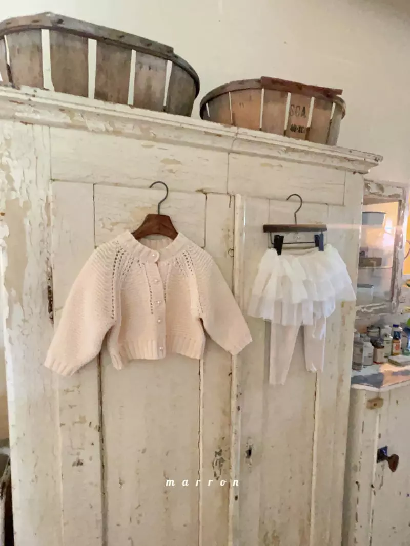 Marron Kid - Korean Children Fashion - #magicofchildhood - Pearl Knit Cardigan - 10