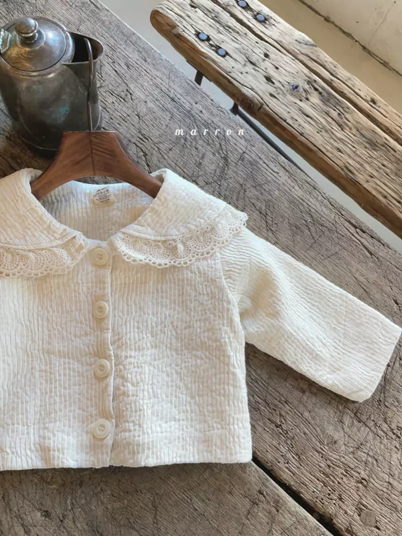Marron Kid - Korean Children Fashion - #minifashionista - Lace Collar Jacket - 3