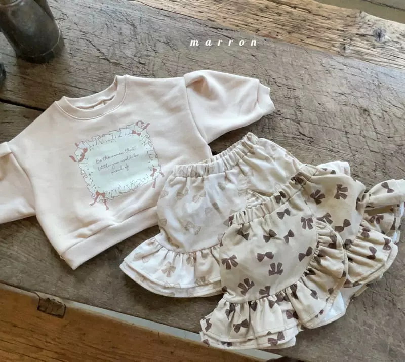 Marron Kid - Korean Children Fashion - #prettylittlegirls - Ribbon Sweatshirt - 7
