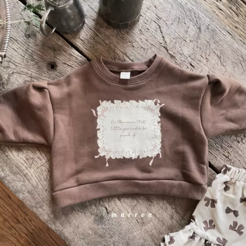 Marron Kid - Korean Children Fashion - #stylishchildhood - Ribbon Sweatshirt - 10