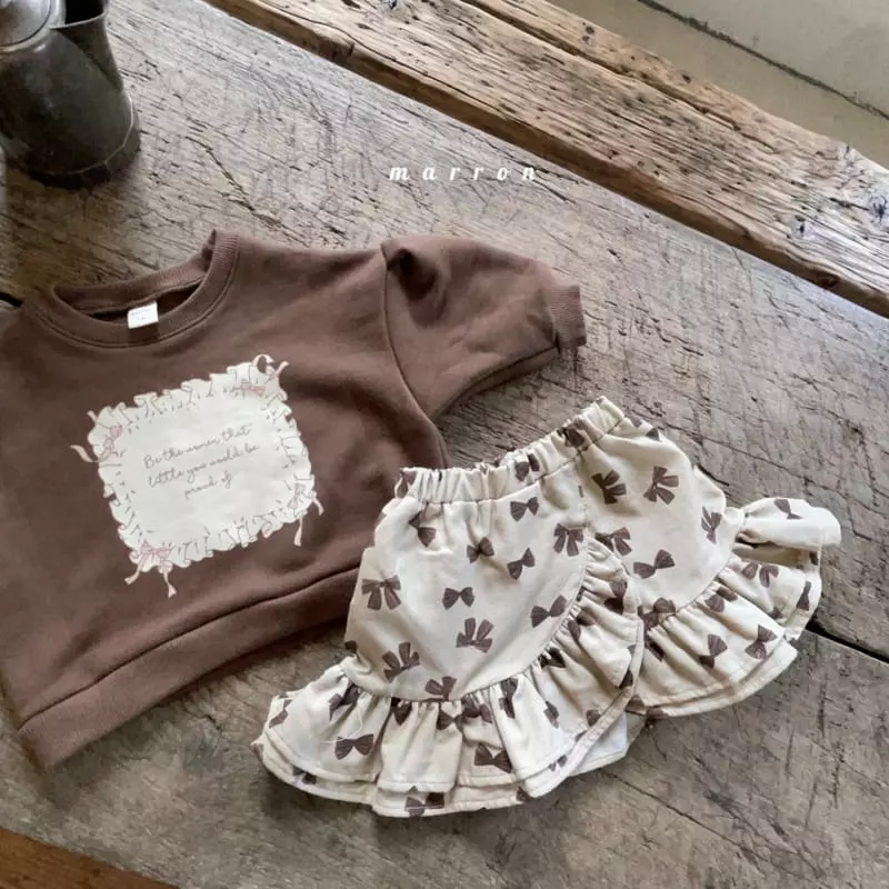 Marron Kid - Korean Children Fashion - #todddlerfashion - Ribbon Sweatshirt - 8