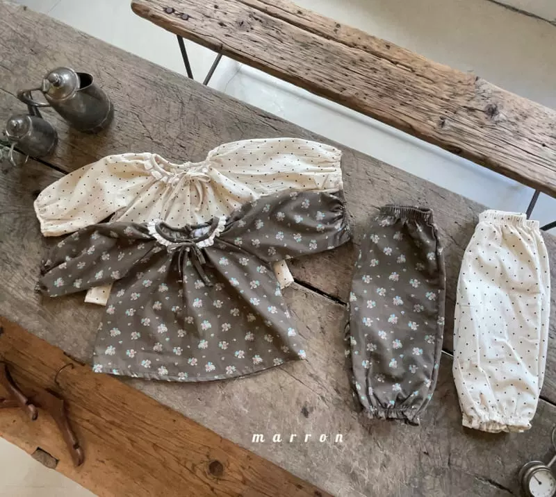 Marron Kid - Korean Children Fashion - #toddlerclothing - Della Top Bottom Set - 2