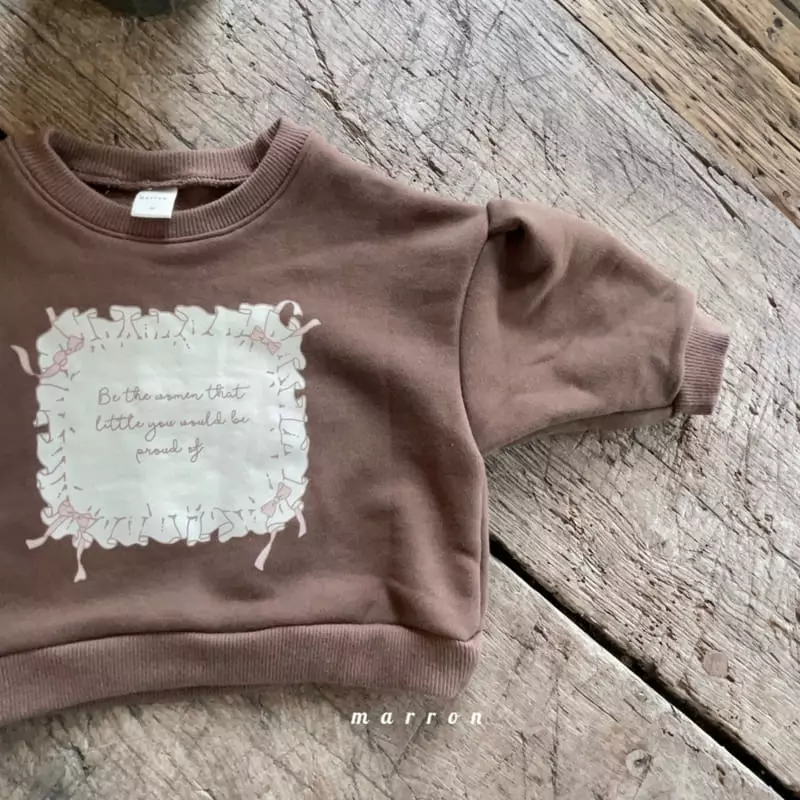 Marron Kid - Korean Children Fashion - #toddlerclothing - Ribbon Sweatshirt - 9