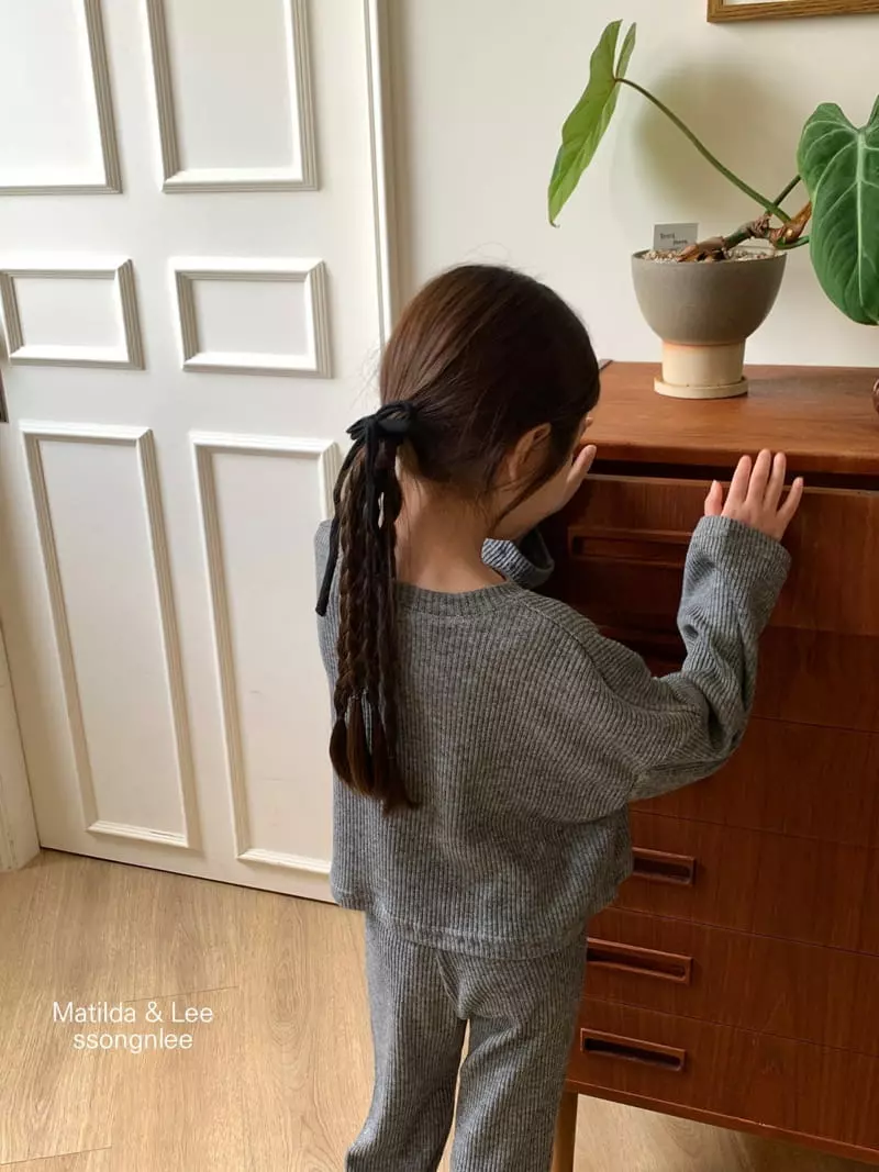 Matilda & Lee - Korean Children Fashion - #fashionkids - Knit Crop Top Bottom Set - 6