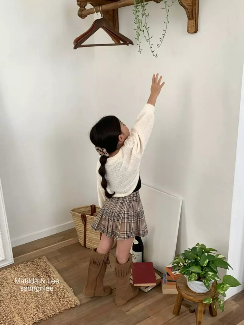 Matilda & Lee - Korean Children Fashion - #kidsstore - Check Wrinkle Skirt - 11