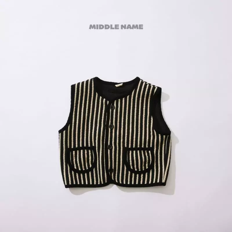 Middle Name - Korean Children Fashion - #kidzfashiontrend - Stripes Piping Vest