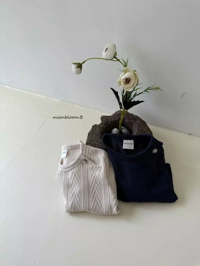 Mienbloom B - Korean Baby Fashion - #babygirlfashion - Cookie Knit Tee - 6