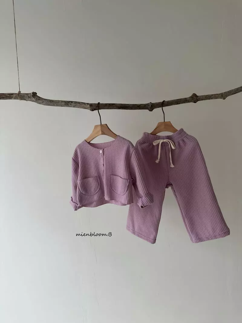 Mienbloom B - Korean Children Fashion - #fashionkids - Knit Waffle Cardigan - 4