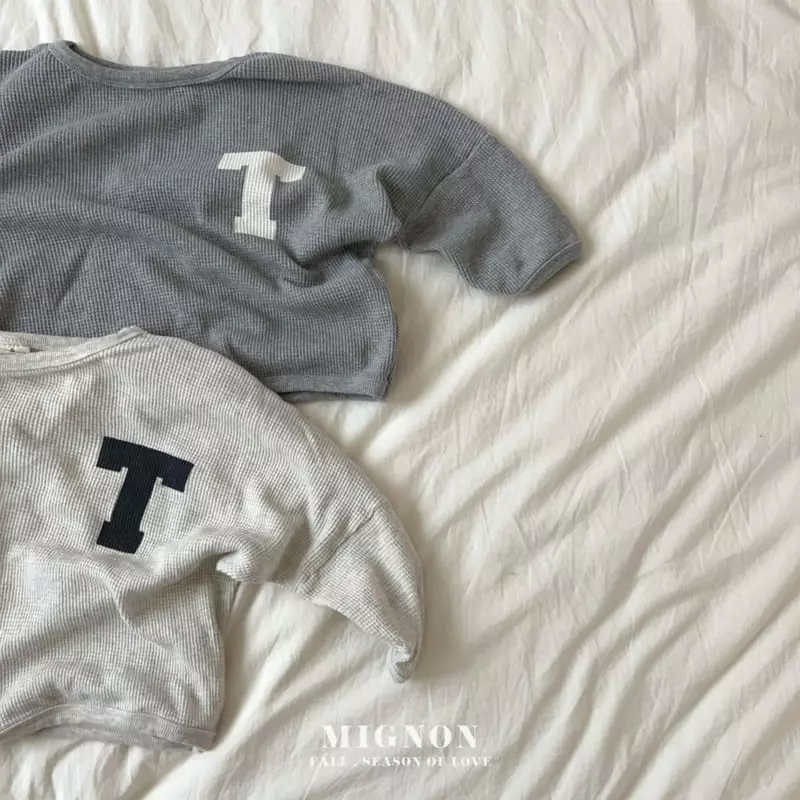 Mignon - Korean Children Fashion - #kidsshorts - Cozy Waffle Tee