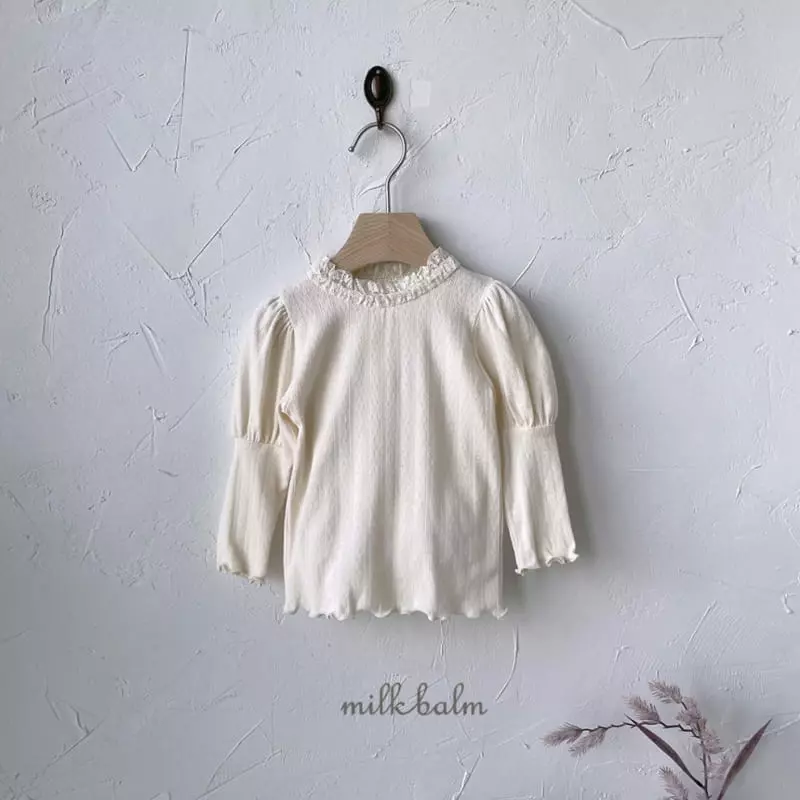 Milk Balm - Korean Children Fashion - #childofig - Lotty Eyelet Tee - 10
