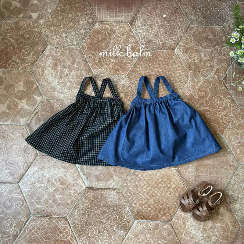 Milk Balm - Korean Children Fashion - #magicofchildhood - Swan Dungaress Skirt