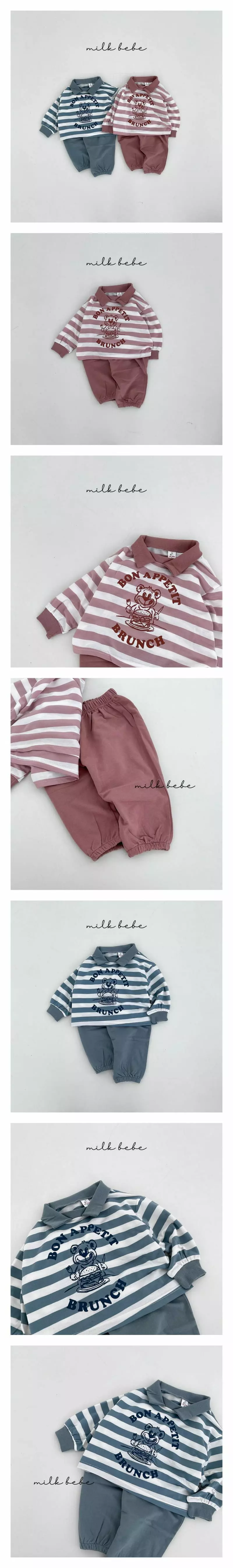 Milk Bebe - Korean Children Fashion - #discoveringself - Hambuger Top Bottom Set