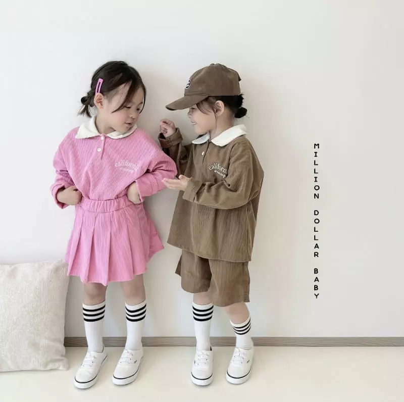 Million Dollar Baby - Korean Children Fashion - #Kfashion4kids - Rib Collar Skirt Top Bottom Set - 8