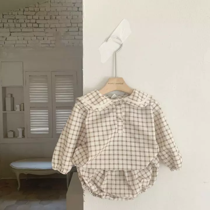 Mimi Market - Korean Baby Fashion - #babyboutique - Check Top Bottom Set - 5