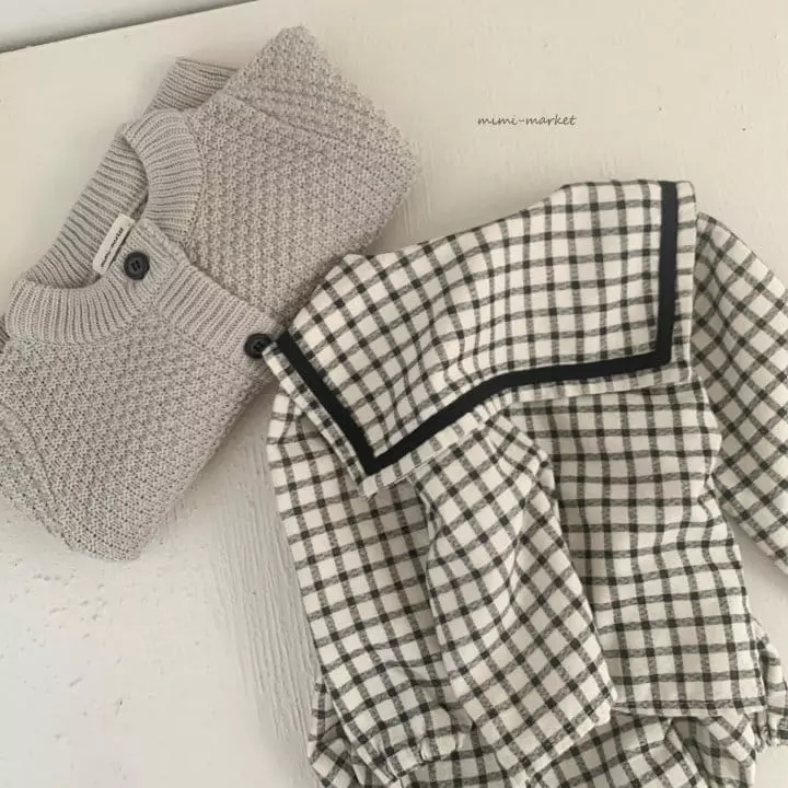 Mimi Market - Korean Baby Fashion - #babyfashion - Check Top Bottom Set - 8