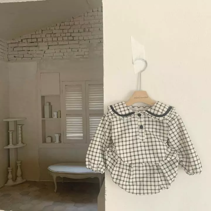 Mimi Market - Korean Baby Fashion - #babygirlfashion - Check Top Bottom Set - 10