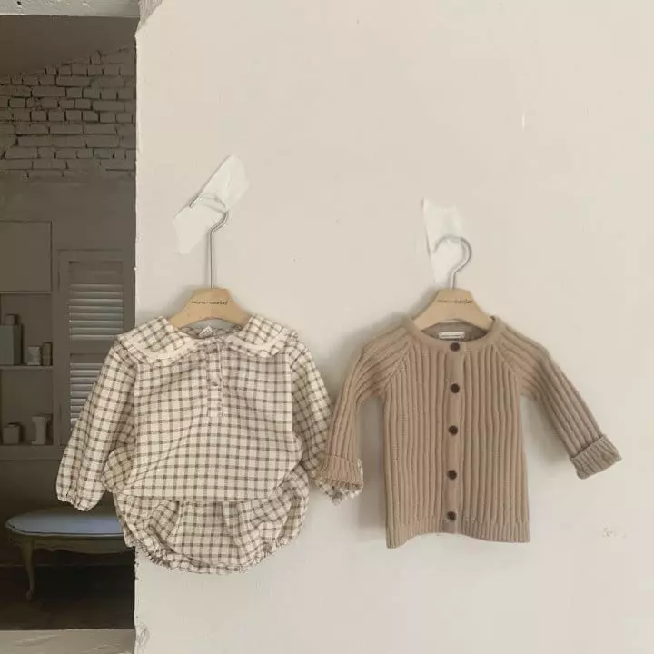 Mimi Market - Korean Baby Fashion - #babylifestyle - Check Top Bottom Set - 11