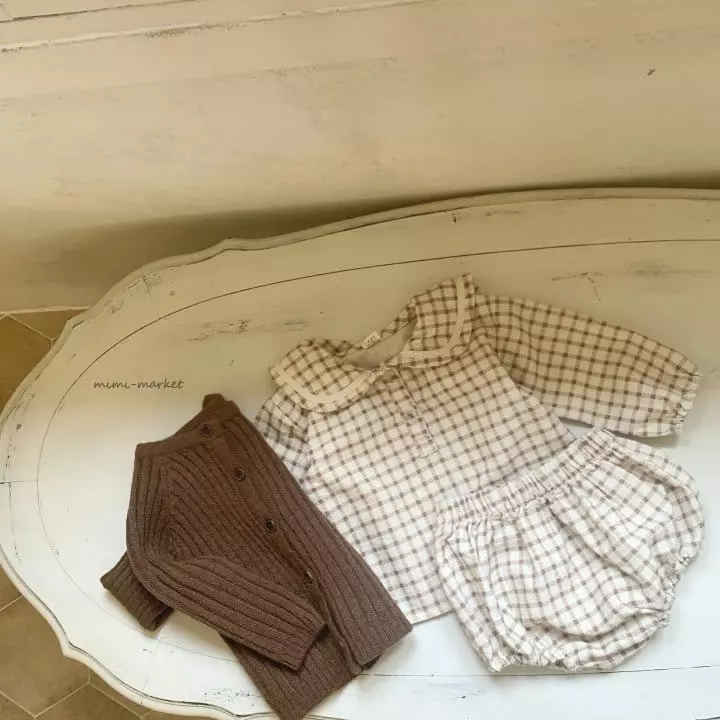 Mimi Market - Korean Baby Fashion - #babywear - Check Top Bottom Set