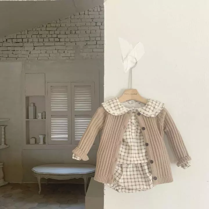 Mimi Market - Korean Baby Fashion - #onlinebabyshop - Check Top Bottom Set - 3