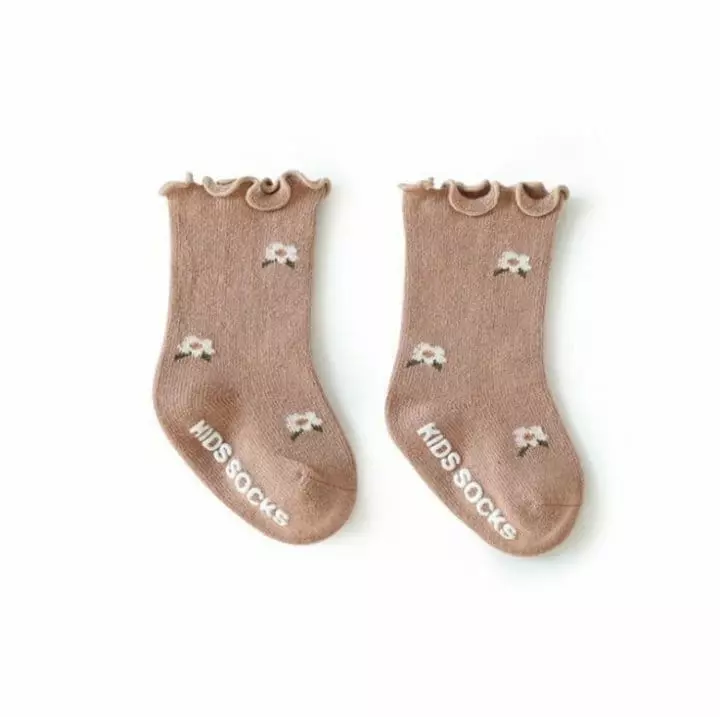 Miso - Korean Baby Fashion - #babygirlfashion - Flower Shirring Socks - 3