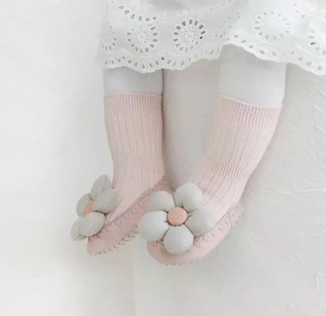 Miso - Korean Baby Fashion - #babyoutfit - Flower Walk Socks - 4