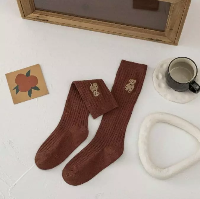 Miso - Korean Children Fashion - #kidzfashiontrend - Bear Knee Socks - 4